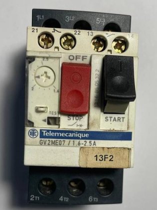Schneider Electric TELEMECANIQUE GV2ME07 / 1.6 - 2.5А CIRCUIT BREAKER (Foto 1 von 8)
