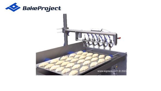 Equipment for applying of egg product with moving bridge (photo 1 sur 6)